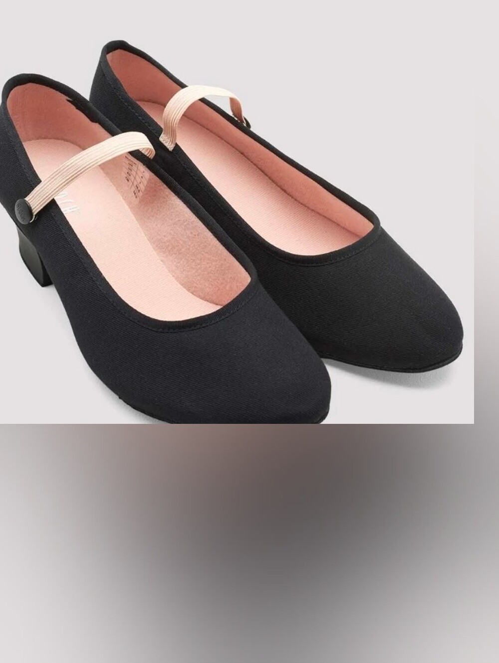 BLOCH TEMPO ACCENT Black Mary Jane Character Elastic CUBAN Heel Dance SHOES 9.5